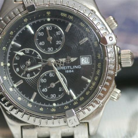 breitling 1884 watch a23322|Breitling watch 1884 stainless steel.